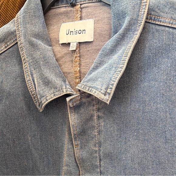 Unison Blue Denim Shirt Jacket, unisex Size Large - Picture 7 of 7